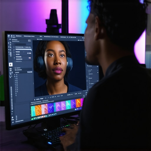 Professional editing with AI-driven tools on a high-resolution monitor