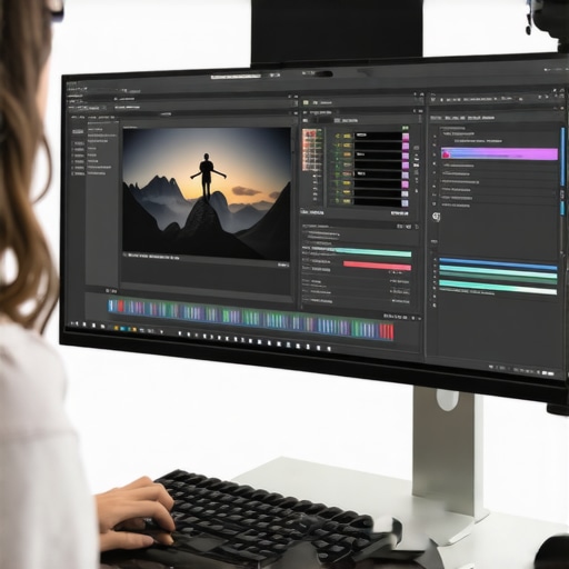 Professional editing with high-end software on a computer monitor