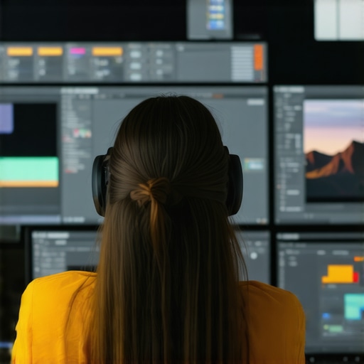 Person comparing editing software interfaces on a laptop