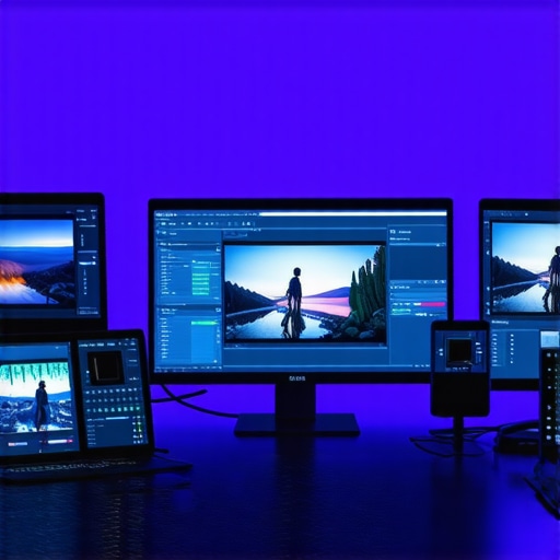 Creator comparing various video editing apps on laptop and mobile devices