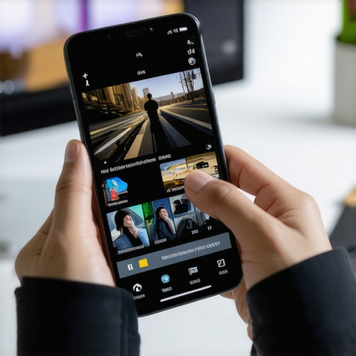 Person editing videos on a smartphone with multiple apps open.