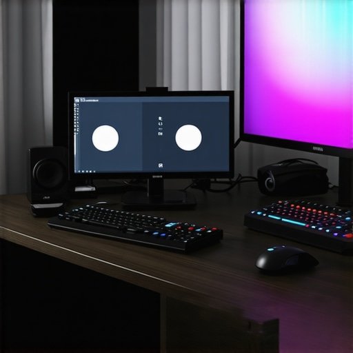 A well-organized digital editing workstation with hardware and software tools neatly arranged