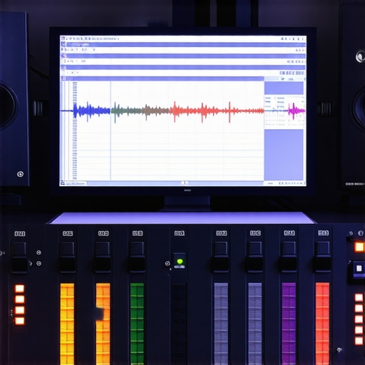 Close-up of an audio workstation with latency optimization settings