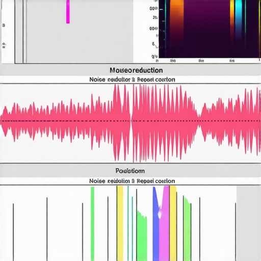 Screenshot of a digital audio workstation displaying noise reduction interface and waveform